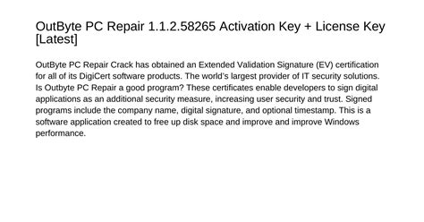 OutByte PC Repair Latest Crack + Activation Key 2025